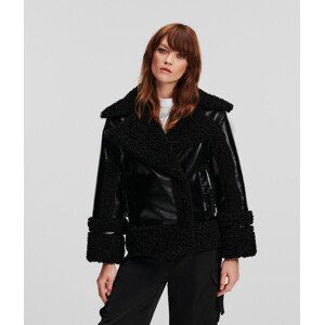 Bunda Karl Lagerfeld Faux Shearling Jacket Čierna S