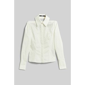 Košeľa Karl Lagerfeld Fitted Rhinestone Shirt Biela 38