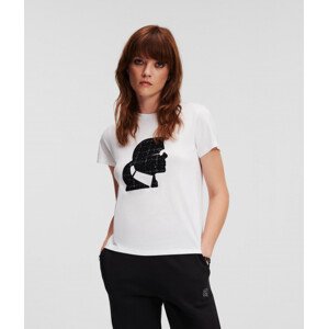 Tričko Karl Lagerfeld Boucle Profile T-Shirt Biela M