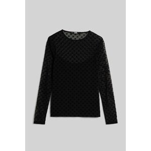 Top Karl Lagerfeld Kl Mesh Lslv Top Čierna M