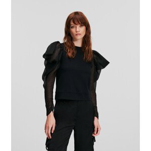 Mikina Karl Lagerfeld Fabric Mix Sweatshirt Čierna L