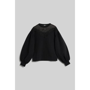 Mikina Karl Lagerfeld Fan Lace Sweatshirt Čierna S