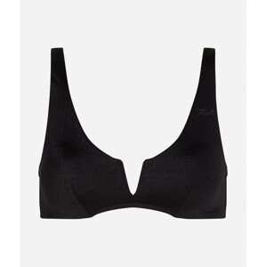 Plavky Karl Lagerfeld Karl Dna Shiny Rib Bandeau Čierna Xs