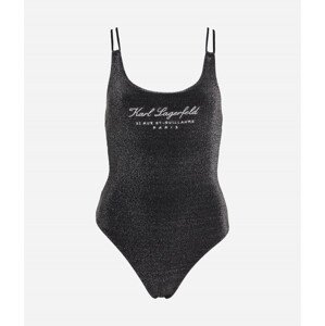 Plavky Karl Lagerfeld Hotel Karl Lurex Swimsuit Čierna L