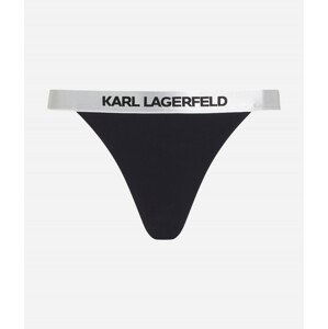 Plavky Karl Lagerfeld Logo Bikini Bottom W/ Elastic Čierna S
