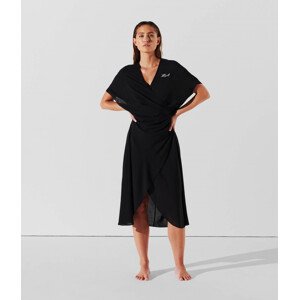 Plážové Oblečenie Karl Lagerfeld Karl Dna Wrap Beach Dress Čierna S