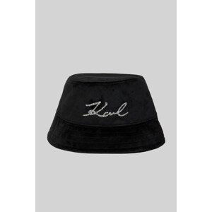 Klobúk Karl Lagerfeld K/Signature Velvet Buckethat Čierna None