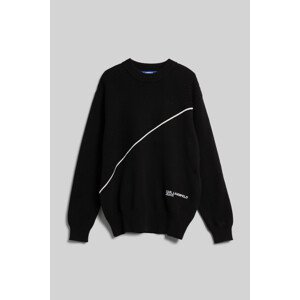 Sveter Karl Lagerfeld Jeans Klj Contrast Ribbed Sweater Čierna Xl
