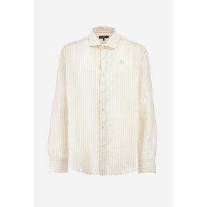 Košeľa La Martina Man Shirt L/S Striped Linen Ca Hnedá L