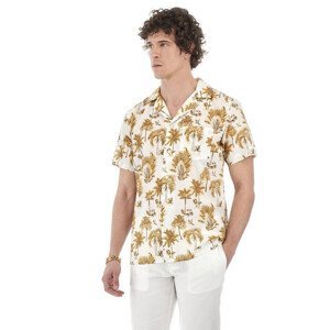 Košeľa La Martina Man Shirt S/S Printed Poplin Žltá Xxl