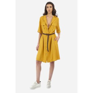 Šaty La Martina Woman Dress Tencel Twill Hnedá 40