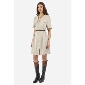 Šaty La Martina Woman Dress Tencel Twill Hnedá 38