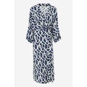 Šaty La Martina Woman Dress Printed Popelin Al Modrá 2