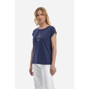 Tričko La Martina Woman T-Shirt Crew Neck 40/1 C Modrá 2