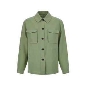 Bunda Woolrich Viscose Linen Overshirt Zelená S