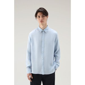 Košeľa Woolrich Linen Shirt Modrá Xl