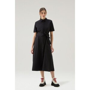 Šaty Woolrich Belted Poplin Shirt Dress Čierna Xs