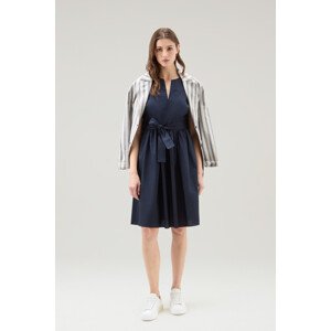 Šaty Woolrich Poplin Short Dress Modrá L