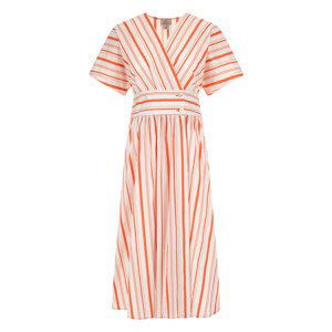 Šaty Woolrich Striped Poplin Long Dress Biela Xs