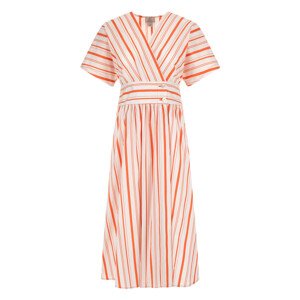 Šaty Woolrich Striped Poplin Long Dress Biela M