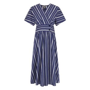 Šaty Woolrich Striped Poplin Long Dress Modrá Xs