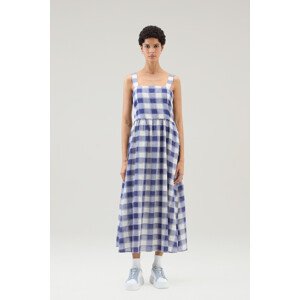 Šaty Woolrich Check Voile Dress Modrá M