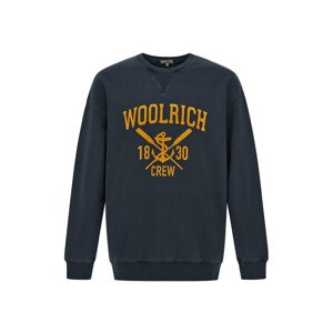 Mikina Woolrich Navy Logo Crewneck Modrá Xl