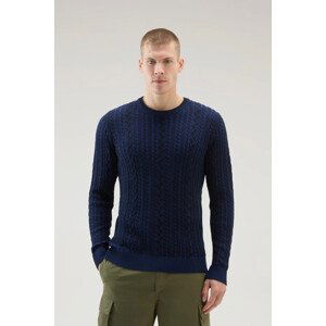 Sveter Woolrich Vanise Cable Crewneck Modrá L