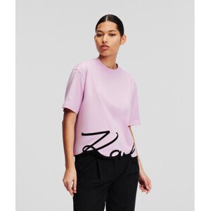 Tričko Karl Lagerfeld Karl Signature Hem T-Shirt Fialová S