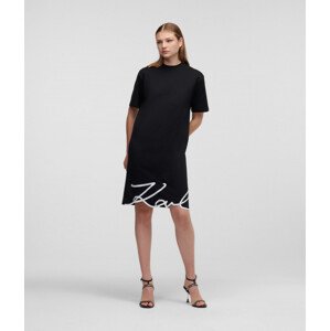 Šaty Karl Lagerfeld Karl Signature Hem Dress Čierna M