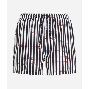Plavky Karl Lagerfeld Stripe Aop Short Boardshorts Čierna M