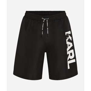 Plavky Karl Lagerfeld Karl Logo Long Boardshorts Black