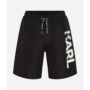 Plavky Karl Lagerfeld Karl Logo Long Boardshorts Čierna M