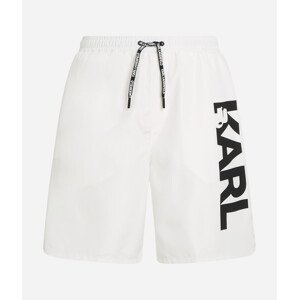 Plavky Karl Lagerfeld Karl Logo Long Boardshorts Biela Xl