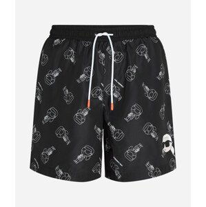 Plavky Karl Lagerfeld Ikonik 2.0 Aop Med Boardshorts Čierna L