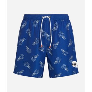 Plavky Karl Lagerfeld Ikonik 2.0 Aop Med Boardshorts Modrá M