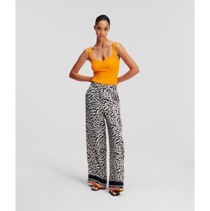 Nohavice Karl Lagerfeld Pj Wide Leg Pants Čierna 42