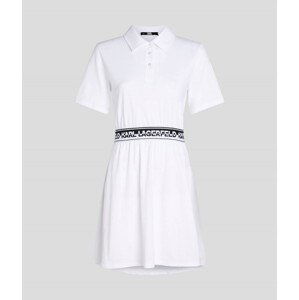 Šaty Karl Lagerfeld Logo Tape Shirt Dress Biela Xs