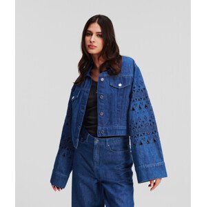 Bunda Karl Lagerfeld Embroidered Denim Jacket Modrá Xs