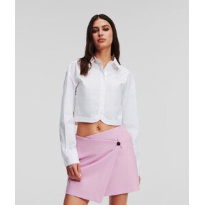 Košeľa Karl Lagerfeld Crop Poplin Shirt Biela 38