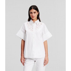 Košeľa Karl Lagerfeld Ss Embroidered Shirt Biela 38