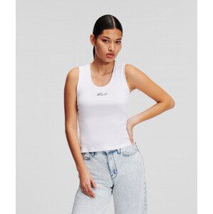 Top Karl Lagerfeld Logo Rib Tank Top Biela L