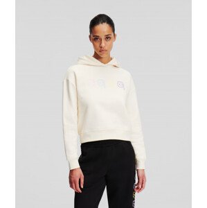 Mikina Karl Lagerfeld Ikonik 2.0 Outline Hoodie Biela L