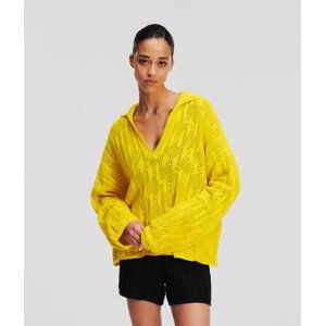 Sveter Karl Lagerfeld Monogram Knit Ls Sweater Žltá Xs