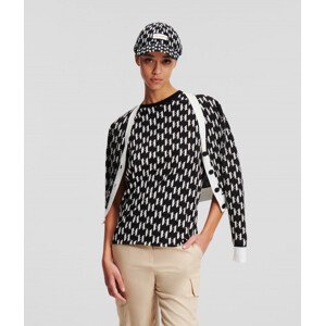 Sveter Karl Lagerfeld Kl Monogram Short Cardigan Čierna M