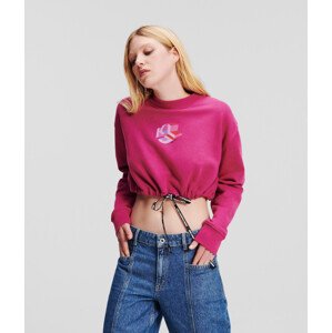 Mikina Karl Lagerfeld Jeans Klj Relaxed Cropped Sweat Ružová S