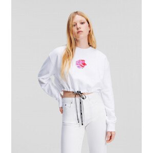 Mikina Karl Lagerfeld Jeans Klj Relaxed Cropped Sweat Biela Xs