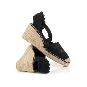 Espadrilky Karl Lagerfeld Kamini Mid Ankle Tie Cut-Out Čierna 36