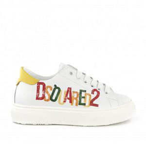 Tenisky Dsquared  Logo Leather Sneakers Low Lace Up Biela 33