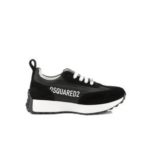 Tenisky Dsquared  Logo Leather & Tech Running Sneakers Low Lace Up Čierna 33